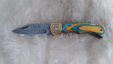 "SPIRIT OF AMERICA W/POCKET CLIP" DAMASCUS FOLDER