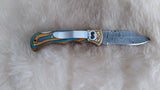 "SPIRIT OF AMERICA W/POCKET CLIP" DAMASCUS FOLDER