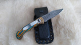 "SPIRIT OF AMERICA W/POCKET CLIP" DAMASCUS FOLDER