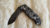 ZOMBIE STONEWASH TACTICAL COMBAT SURVIVAL KNIFE