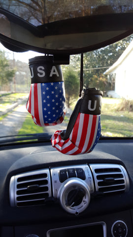 Rearview Mirror USA BOXING GLOVES-New
