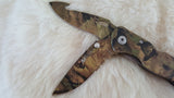 CAMO DUAL BLADE FOLDING POCKET KNIFE W/GUT HOOK