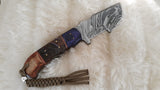 CUSTOM DAMASCUS "BIG RAM" RAM HORN TRACKER HUNTING KNIFE
