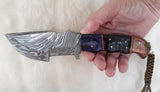 CUSTOM DAMASCUS "BIG RAM" RAM HORN TRACKER HUNTING KNIFE