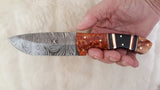 CUSTOM DAMASCUS "FALL FOLIAGE" HUNTING SKINNER KNIFE