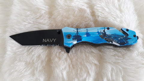U.S. NAVY AIRCRAFT CARRIER TACTICAL RESCUE POCKET KNIFE