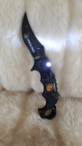 SPECIAL FORCE KARAMBIT TACTICAL POCKET KNIFE WITH LED LIGHT