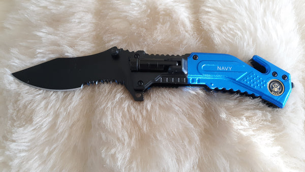 commando light usb rechargeable flashlight pocket knife U.S. NAVY RESCUE POCKET KNIFE-BLEM – Bama Paracord & More