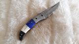 "MATADOR" DAMASCUS CAMEL BONE POCKET KNIFE W/SHEATH