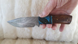 CUSTOM DAMASCUS "INDIAN RIVER" OLIVE WOOD HUNTER