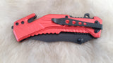 FIRE FIGHTER TACTICAL RESCUE KNIFE W/LED