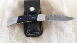 "POLICE UNDERCOVER" EDITION HAND MADE DAMASCUS FOLDER W/LEATHER SHEATH