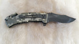ARMY CAMO LED TACTICAL RESCUE KNIFE