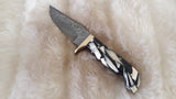 CUSTOM DAMASCUS "SALT N' PEPPER" HUNTING KNIFE