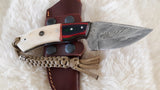 CUSTOM DAMASCUS "DESERT BLOOM I" CAMEL BONE HUNTER