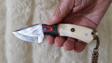 CUSTOM DAMASCUS "DESERT BLOOM I" CAMEL BONE HUNTER