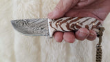 CUSTOM DAMASCUS "TIGER TAIL" HUNTING SKINNER KNIFE