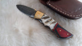 "RED WING" DAMASCUS RAM HORN POCKET KNIFE