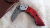 "RED BIRD" DAMASCUS KARAMBIT SYLE POCKET KNIFE