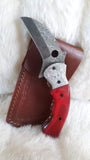 "RED BIRD" DAMASCUS KARAMBIT SYLE POCKET KNIFE