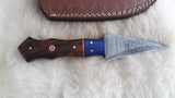 CUSTOM DAMASCUS "BLUE STREAK" HUNTING DAGGER