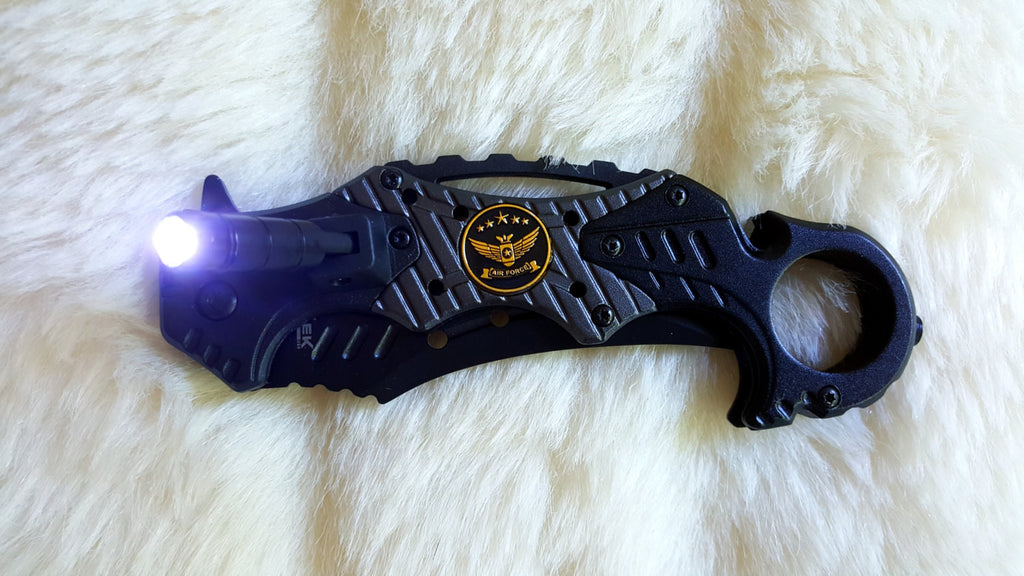 U.S. AIR Force Karambit with LED Tactical Knife-New – Bama Paracord & More