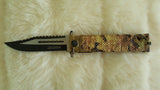 CAMO SAWBACK Bowie Tactical Rescue Knife-New