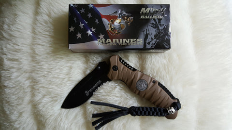 MARINES TACTICAL Rescue Knife-New-Desert Tan