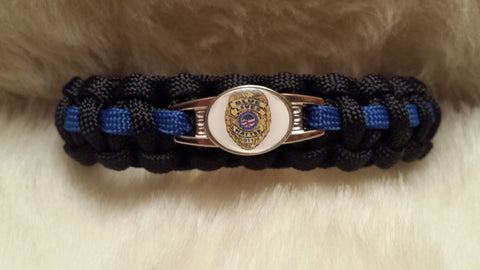 Police Thin Blue Line-Blue Lives Matter Paracord Bracelet-Select Size
