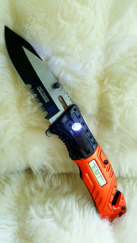 EMT TACTICAL Rescue Pocket Knife-With LED Light-New in Box – Bama Paracord & More