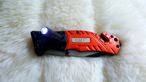 EMT TACTICAL Rescue Pocket Knife-With LED Light-New in Box – Bama Paracord & More