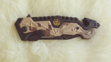 MARINE Tactical Survival Rescue Pocket Knife-Camo-New